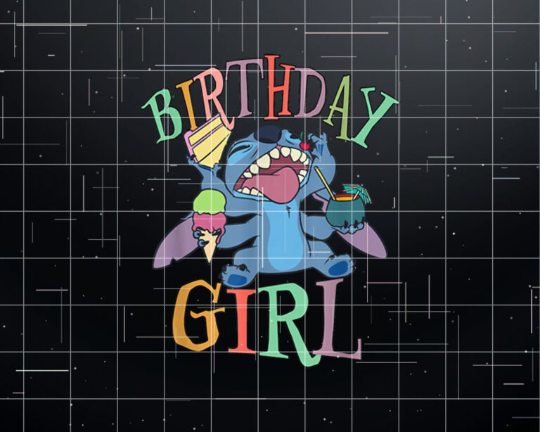 Disney Lilo  Stitch Birthday Girl Retro Snacking Stitch Shirt PNG, DTF, DTG, Sublimation Design