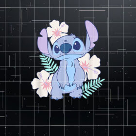 Disney Lilo  Stitch Cute Face Hawaiian Flowers Portrait Shirt PNG, DTF, DTG, Sublimation Design