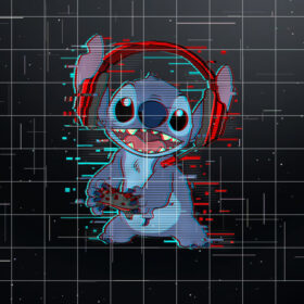 Disney Lilo  Stitch Gamer Glitch Headset and Controller Shirt PNG, DTF, DTG, Sublimation Design