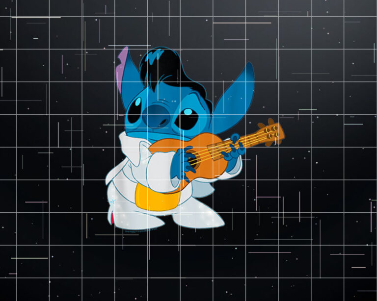 Disney Lilo  Stitch Iconic Elvis Stitch Ready To Play  Shirt PNG, DTF, DTG, Sublimation Design