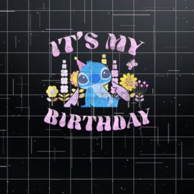 Disney Lilo  Stitch Its My Birthday Floral Retro Stitch Shirt PNG, DTF, DTG, Sublimation Design