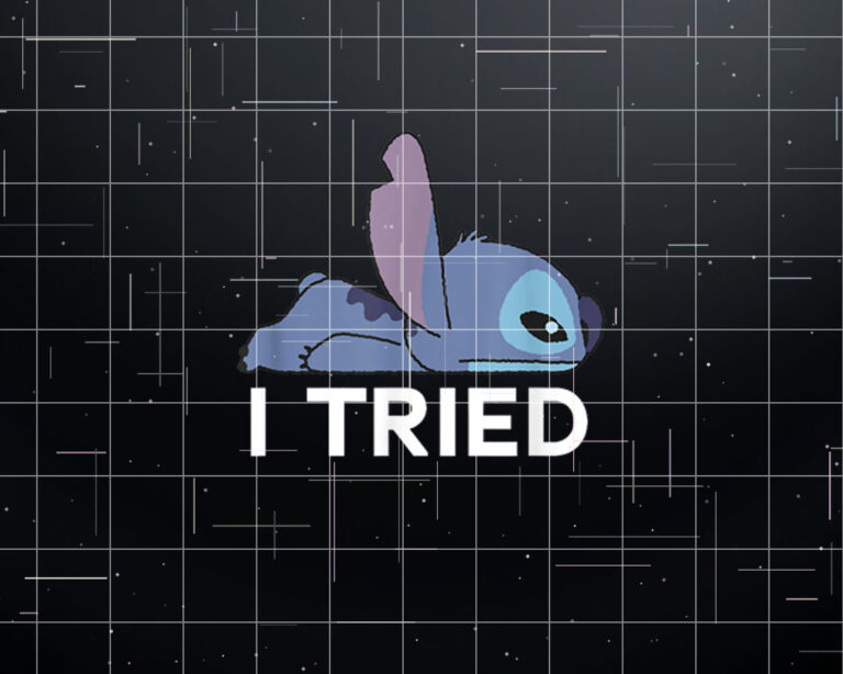 Disney Lilo  Stitch Lazy Chibi Stitch I Tried Bold  Shirt PNG, DTF, DTG, Sublimation Design
