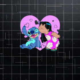 Disney Lilo  Stitch Valentines Day Lilo Kiss Shirt PNG, DTF, DTG, Sublimation Design