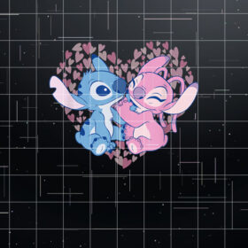 Disney Lilo  Stitch Valentines Stitch  Angel Lovely Duo Shirt PNG, DTF, DTG, Sublimation Design