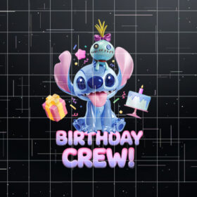 Disney Lilo  Stitch with Scrump Big Shiny Birthday Crew Shirt PNG, DTF, DTG, Sublimation Design