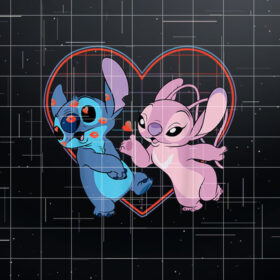 Disney Lilo and Stitch Angel Heart Kisses Shirt PNG, DTF, DTG, Sublimation Design
