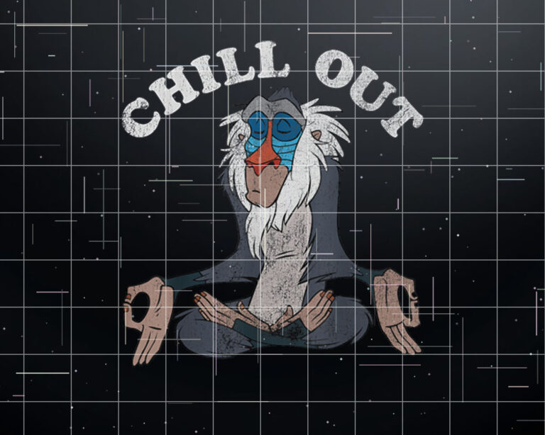Disney Lion King Rafiki Chill Out Meditation Graphic Shirt PNG, DTF, DTG, Sublimation Design