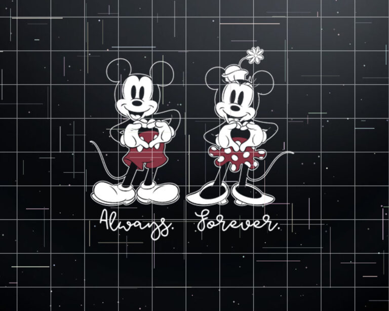 Disney Mickey And Friends Mickey And Minnie Always Forever  Shirt PNG, DTF, DTG, Sublimation Design