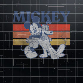 Disney Mickey And Friends Mickey And Pluto Retro Line Shirt PNG, DTF, DTG, Sublimation Design