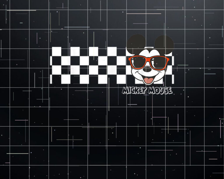 Disney Mickey And Friends Mickey Mouse Checkerboard Stripe Shirt PNG, DTF, DTG, Sublimation Design