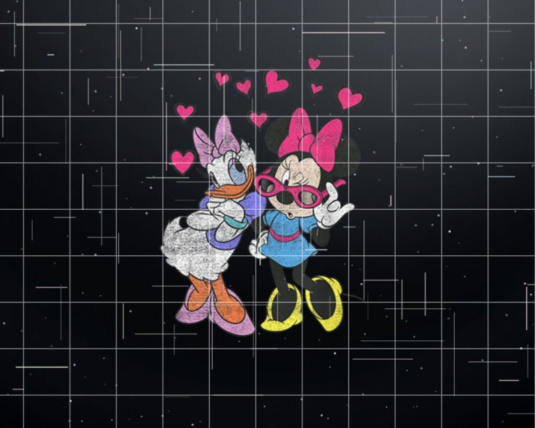 Disney Mickey And Friends Minnie  Daisy Hearts Portrait Shirt PNG, DTF, DTG, Sublimation Design