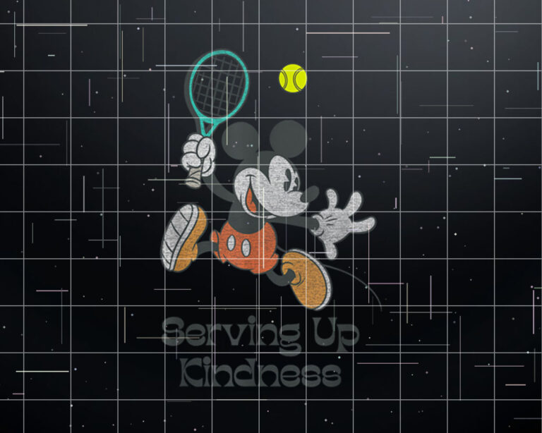 Disney Mickey And Friends Serving Up Kindness Vintage Tennis Shirt PNG, DTF, DTG, Sublimation Design