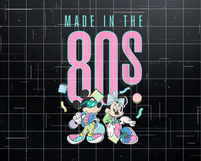 Disney Mickey  Friends Retro Vintage Made In The 80s Neon Shirt PNG, DTF, DTG, Sublimation Design