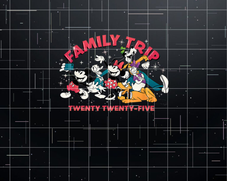 Disney Mickey  Friends Vacation Selfie Family Trip 2025 Shirt PNG, DTF, DTG, Sublimation Design