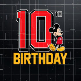 Disney Mickey Mouse 10th Birthday Shirt PNG, DTF, DTG, Sublimation Design