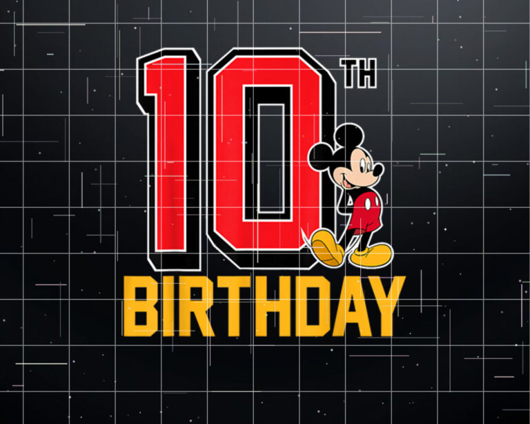 Disney Mickey Mouse 10th Birthday Shirt PNG, DTF, DTG, Sublimation Design
