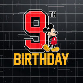Disney Mickey Mouse 9th Birthday Shirt PNG, DTF, DTG, Sublimation Design