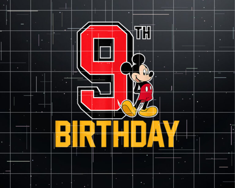 Disney Mickey Mouse 9th Birthday Shirt PNG, DTF, DTG, Sublimation Design