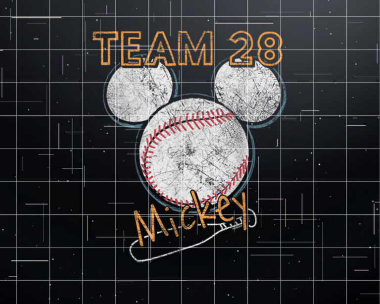 Disney Mickey Mouse Baseball Team 28 Sports Distressed Shirt PNG, DTF, DTG, Sublimation Design