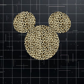 Disney Mickey Mouse Cheetah Print Silhouette Fill  Shirt PNG, DTF, DTG, Sublimation Design