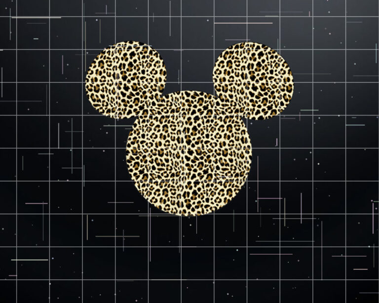 Disney Mickey Mouse Cheetah Print Silhouette Fill  Shirt PNG, DTF, DTG, Sublimation Design