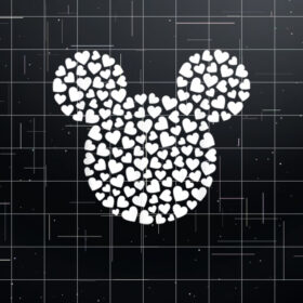 Disney Mickey Mouse Icon Filled with Hearts Shirt PNG, DTF, DTG, Sublimation Design