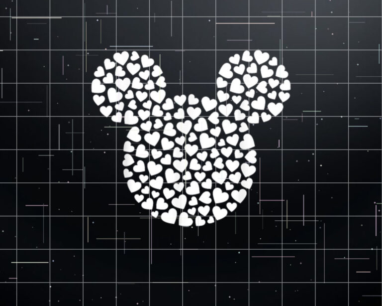 Disney Mickey Mouse Icon Filled with Hearts Shirt PNG, DTF, DTG, Sublimation Design