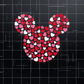 Disney Mickey Mouse Icon Pink Hearts Valentines Day Shirt PNG, DTF, DTG, Sublimation Design