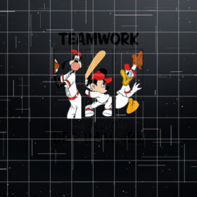 Disney  Mickey Team Work Makes The Dream Work Baseball Shirt PNG, DTF, DTG, Sublimation Design