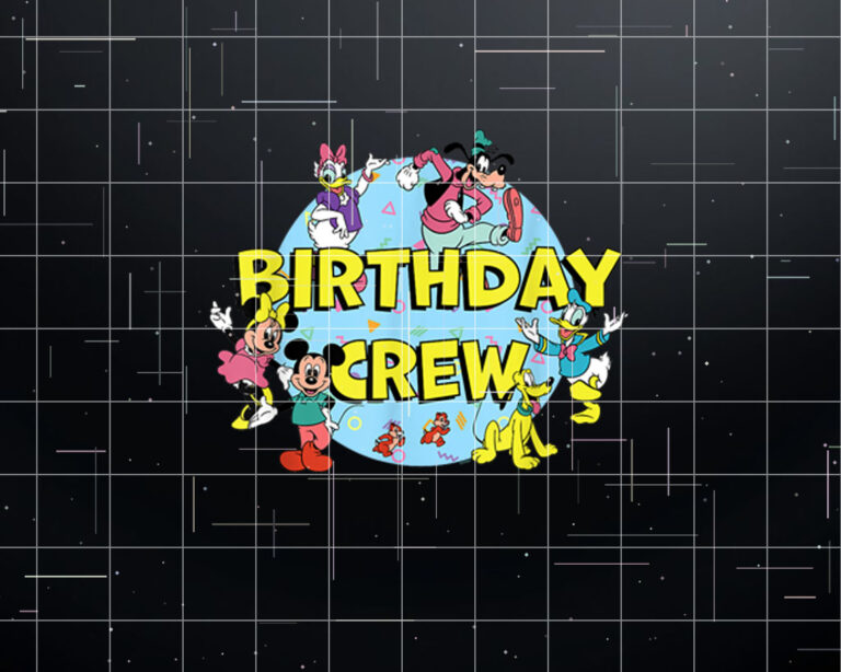 Disney Mickey and Friends Birthday Crew Party Matching Shirt PNG, DTF, DTG, Sublimation Design