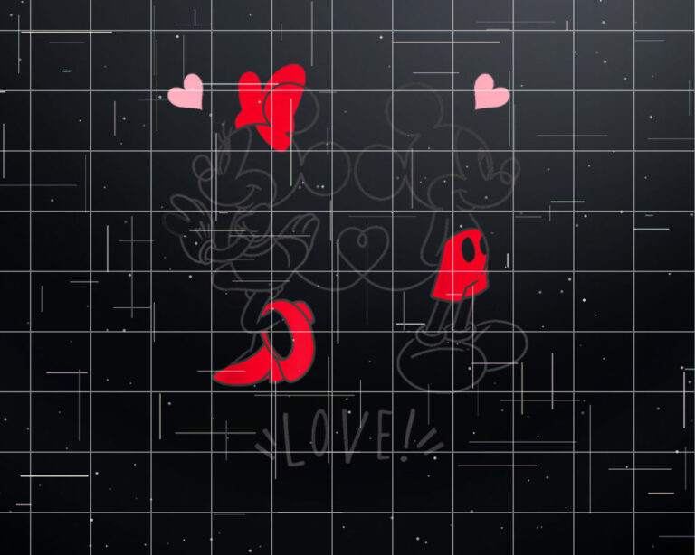 Disney Mickey and Minnie Love Hearts Shirt PNG, DTF, DTG, Sublimation Design