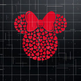 Disney Minnie Mouse Icon Filled with Hearts Shirt PNG, DTF, DTG, Sublimation Design