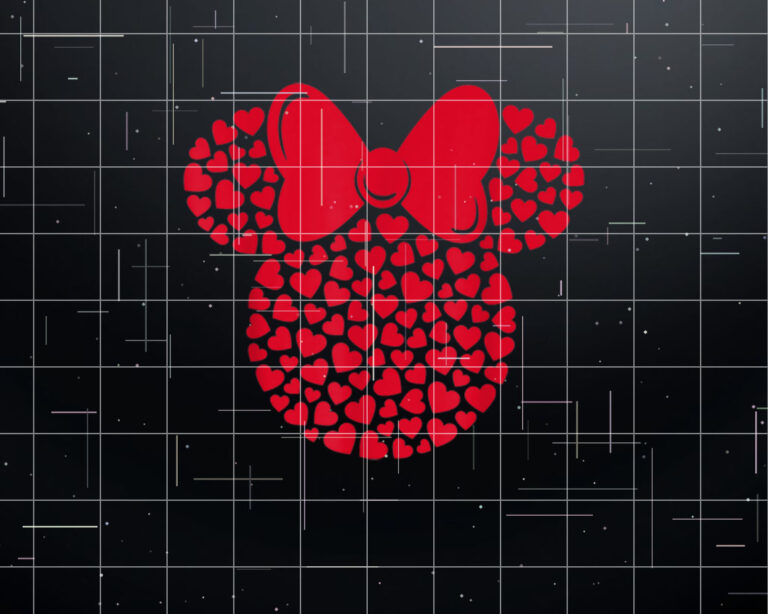 Disney Minnie Mouse Icon Filled with Hearts Shirt PNG, DTF, DTG, Sublimation Design
