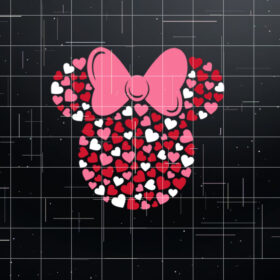 Disney Minnie Mouse Icon Pink Hearts Valentines Day   Shirt PNG, DTF, DTG, Sublimation Design