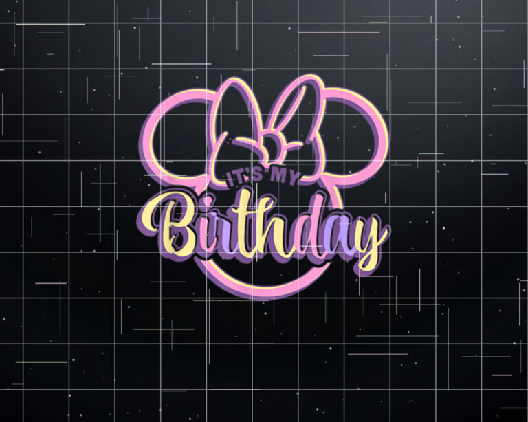 Disney Minnie Mouse Its My Birthday Retro Minnie Ears  Shirt PNG, DTF, DTG, Sublimation Design