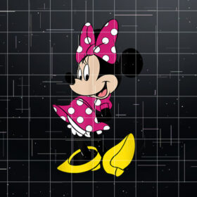Disney Minnie Mouse Pink  White Polka Dots Dress Portrait Shirt PNG, DTF, DTG, Sublimation Design