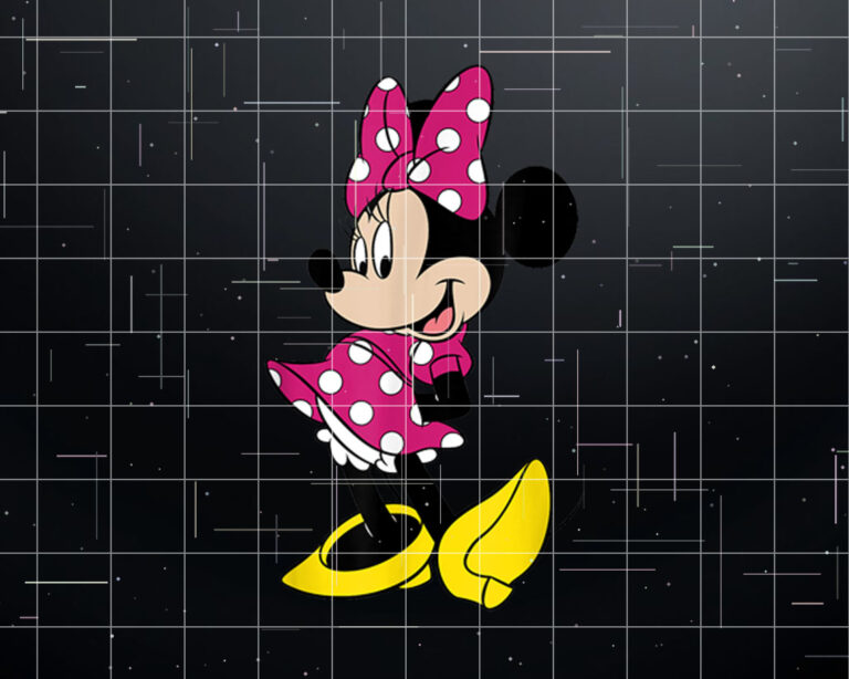 Disney Minnie Mouse Pink  White Polka Dots Dress Portrait Shirt PNG, DTF, DTG, Sublimation Design