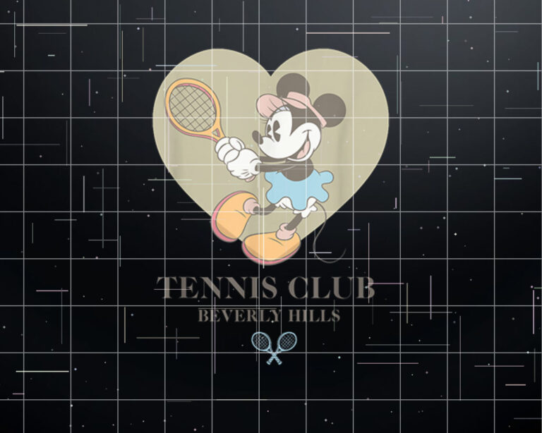 Disney Minnie Mouse Tennis Club Beverly Hills Vintage Logo Shirt PNG, DTF, DTG, Sublimation Design