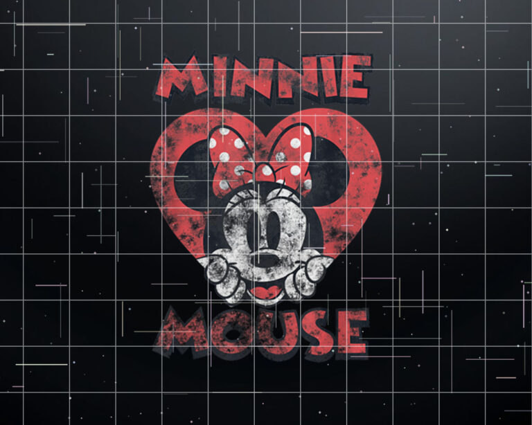 Disney Minnie Mouse Valentines Day Distressed Heart Pose Shirt PNG, DTF, DTG, Sublimation Design