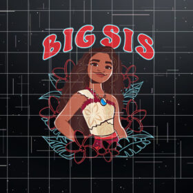 Disney Moana 2 Big Sis Oceania Floral Princess Shirt PNG, DTF, DTG, Sublimation Design