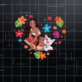 Disney Moana 2 Moana Simea and Pua Tropical Heart Sisters Shirt PNG, DTF, DTG, Sublimation Design