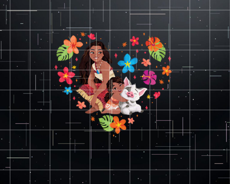 Disney Moana 2 Moana Simea and Pua Tropical Heart Sisters Shirt PNG, DTF, DTG, Sublimation Design