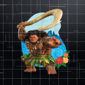 Disney Moana 2 Tropical Island Adventure Maui with Fish Hook Shirt PNG, DTF, DTG, Sublimation Design