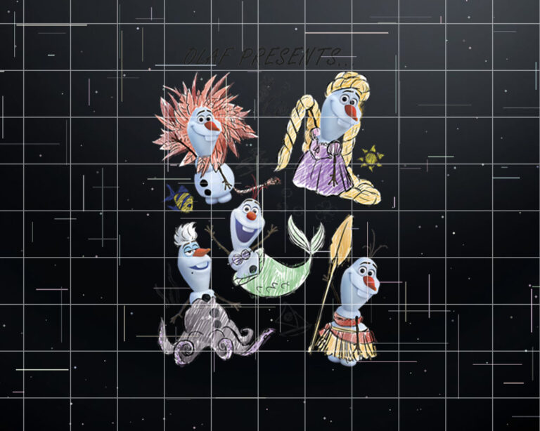 Disney Olaf Presents Classic Costume Sketches Shirt PNG, DTF, DTG, Sublimation Design