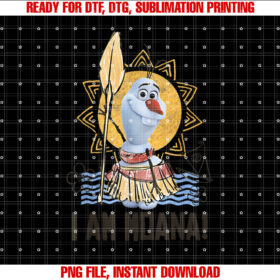 Disney Olaf Presents Moana Costume Sketch Shirt PNG, DTF, DTG, Sublimation Design