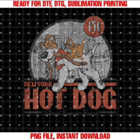 Disney Oliver  Company New York Hot Dog Poster Shirt PNG, DTF, DTG, Sublimation Design