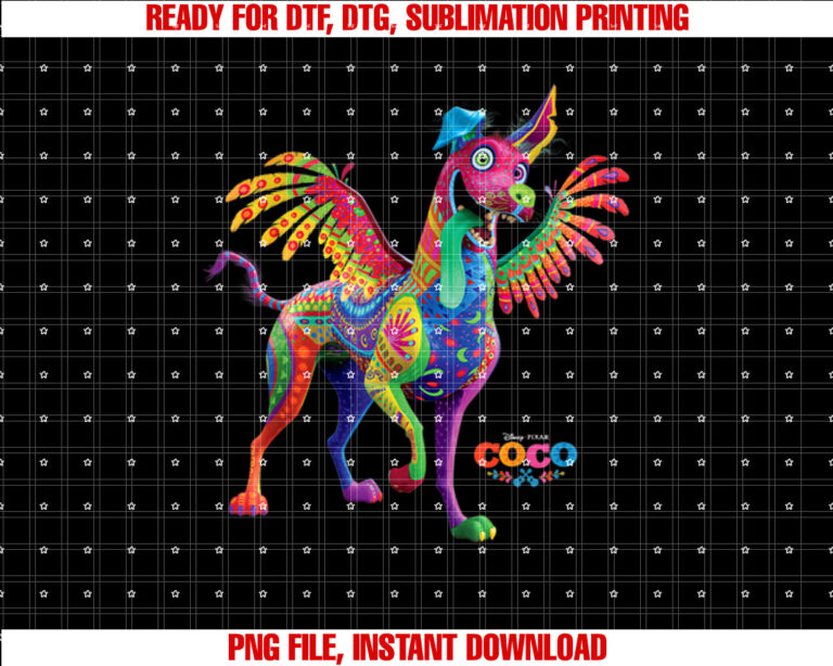 Disney PIXAR Coco Dante Alebrije Spirit Animal Shirt PNG, DTF, DTG, Sublimation Design