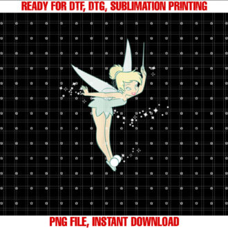 Disney Peter Pan Tinkerbell Glitter Tink Wink Shirt PNG, DTF, DTG, Sublimation Design