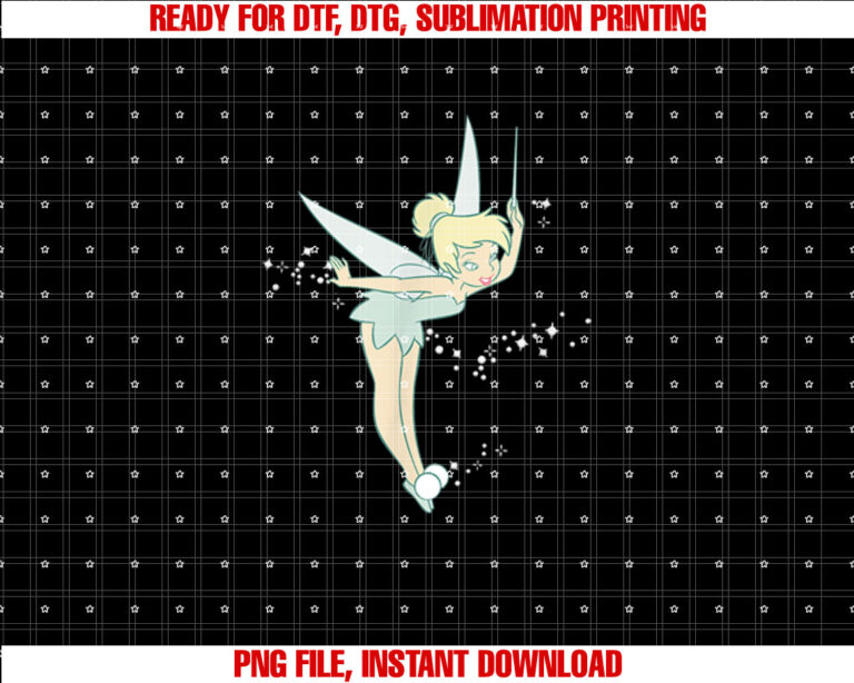 Disney Peter Pan Tinkerbell Glitter Tink Wink Shirt PNG, DTF, DTG, Sublimation Design