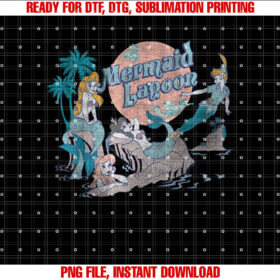 Disney Petter Pan Distressed Mermaid Lagoon Graphic Shirt PNG, DTF, DTG, Sublimation Design